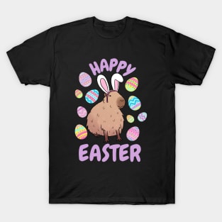 Happy easter cute capybara easter eggs T-Shirt